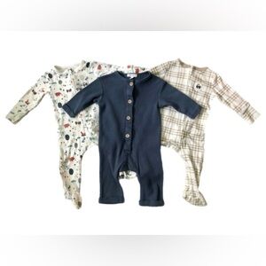 Assortment of 3 brand new onesies PJS• Blumind• Baby clothing• 6 months old